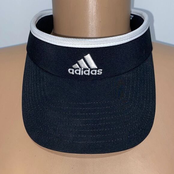 Adidas Women's Aeroready Sunvisor Black White Cap OS - Picture 1 of 7